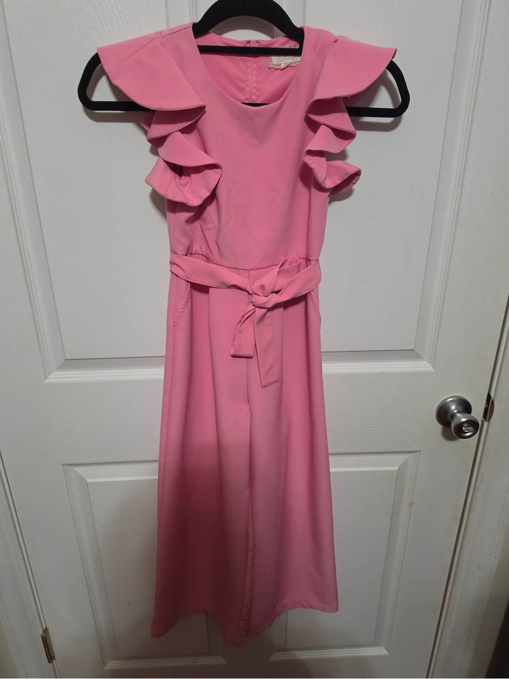 CASUAL WEAR Girls btween Pink Ruffle-Sleeve Midi Dress